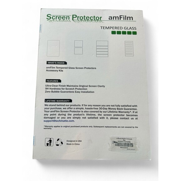 2 Pack AmFilm Tempered Glass Screen Protector for iPad Pro 12.9 - Picture 2 of 4